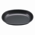 メタリックブラックコート 小判型カレー皿
