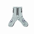 Rib Crew Socks Checker Gray